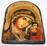 Подарочная икона под старину Богородица с Младенцем арка