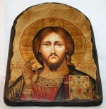 Подарочная икона под старину Спаситель нимб арка