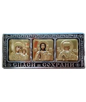 Автотройник с двухстор. скотчем сзади, лик Риза золото АР-1М-ЗОЛ 