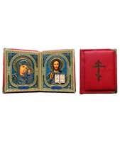Кожаная книжка, не вынимающийся лик 10х12 Софрино узор КН-22-К-3 22х14х2 см 