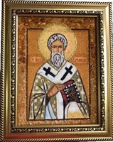 Янтарная икона Лев Катанский