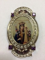 Иконка серебро, камни 004