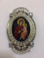Иконка серебро, камни 008