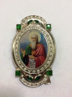 Иконка серебро, камни 010