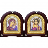 Венчальная пара Икона Спасителя и Казанской Божьей Матери 11