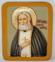 Писанная икона Серафим Саровский в шкатулке