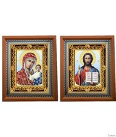 Венчальная пара Икона Спасителя и Казанской Божьей Матери 351