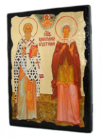 Икона Киприан и Иустина под старину