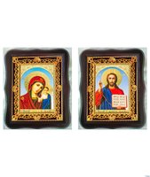 Венчальная пара Икона Спасителя и Казанской