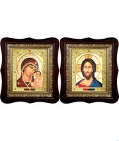 Венчальная пара Икона Спасителя и Казанской Божьей Матери 21
