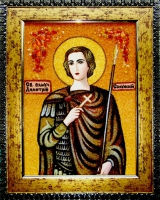 Янтарная икона Дмитрий Солунский