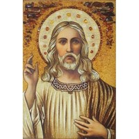 Икона из янтаря Спасителя