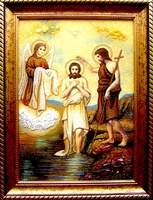Янтарная икона Крещение (26)