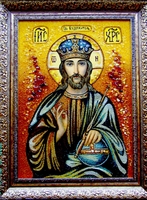 Янтарная икона Вседержитель (23)